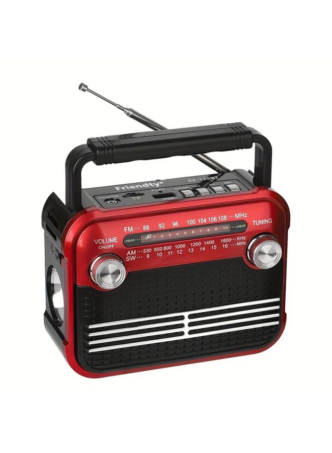 Blue Portable Radio with FM AM SW1 6 USB TF SD Player Built In Loudspeaker Battery USB Powered Compatible Smartphone Tablet Laptop Home Travel Camping Car - Image 4