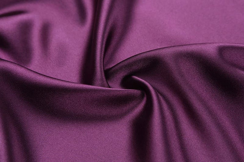 Goodmansam Women's Simplicity Style Nightwear Elegant Kimono Robes, Long,Small,Eggplant Purple3 - Image 4
