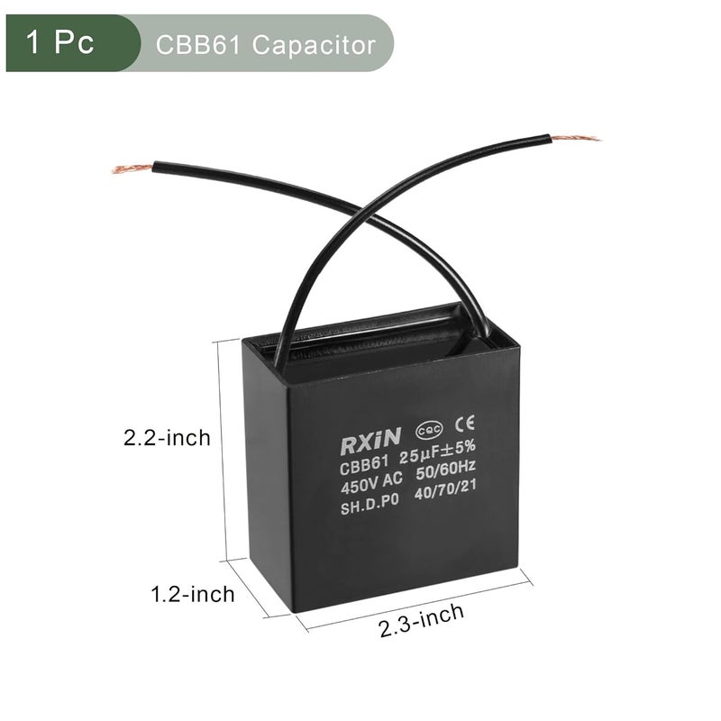مكثف مروحة سقف CBB61 فيلم بولي بروبيلين معدني للمراوح والمضخات والمحركات - Image 3