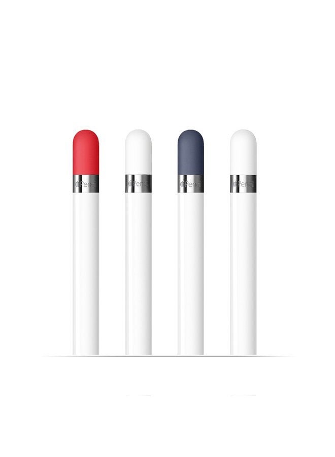 FRTMA for Apple Pencil Cap - 4 Packs Red,White,Midnight Blue,White cap - Image 1