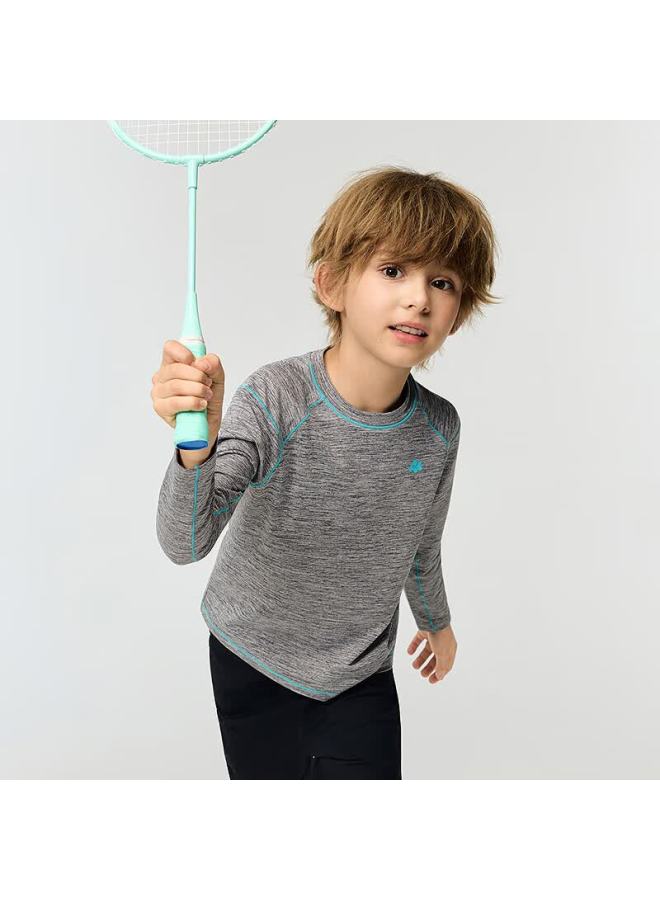 Aimer Kids Softshell Outerwear Lightweight Warm Sports T-shirt Light Warmth Cloud Gray 150 - Image 2