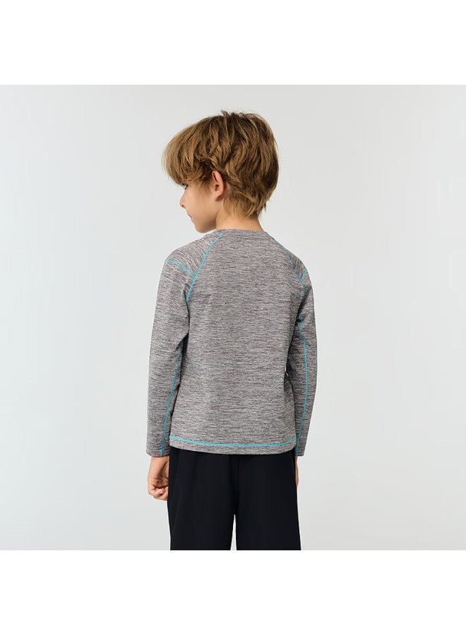 Aimer Kids Softshell Outerwear Lightweight Warm Sports T-shirt Light Warmth Cloud Gray 150 - Image 3
