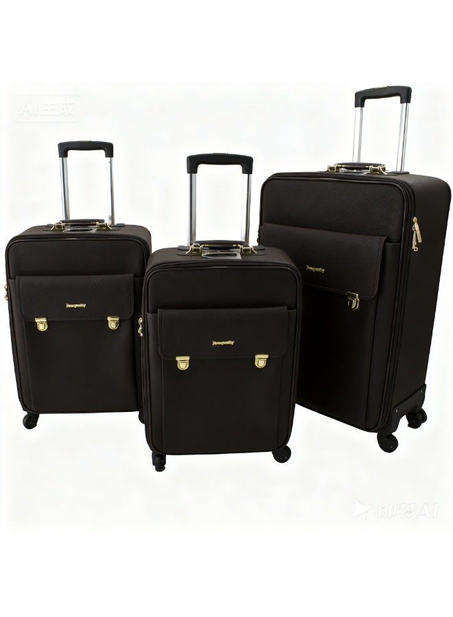 Prosperity 【Luxury Faux Leather】Executive Travel Collection Luggage | TSA Lock | 360° Spinner Wheels | Gold Hardware | 20"/24"/28" - Image 1