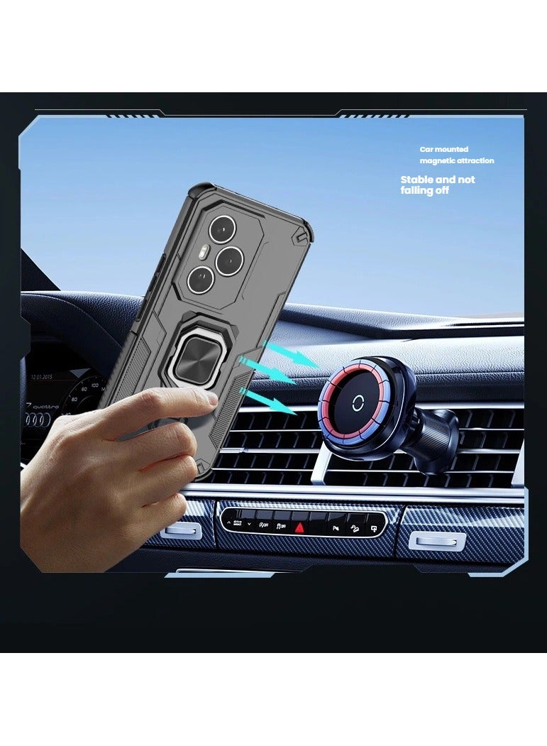 general Case for Honor 400Pro, [Built-in Rotating Stand] Magnetic Ring Holder Heavy Duty TPU+PC Shockproof Drop Protection Phone Case - Image 4