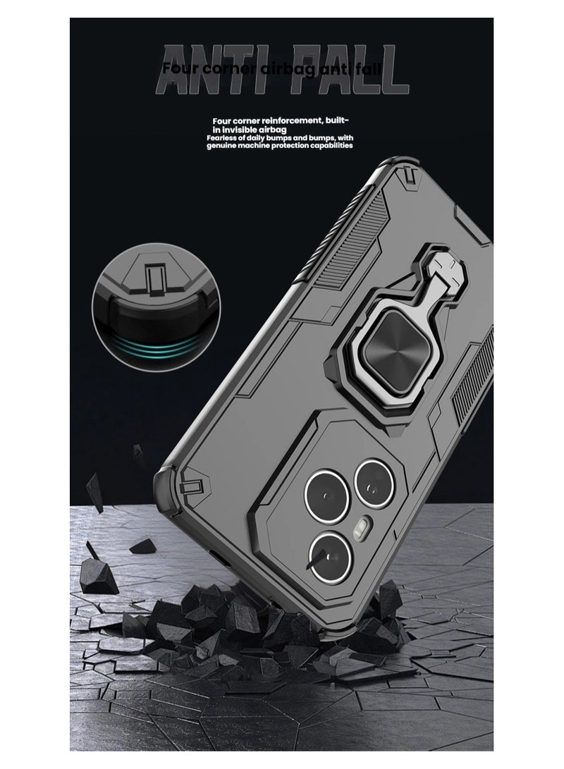 general Case for Honor 400Pro, [Built-in Rotating Stand] Magnetic Ring Holder Heavy Duty TPU+PC Shockproof Drop Protection Phone Case - Image 2