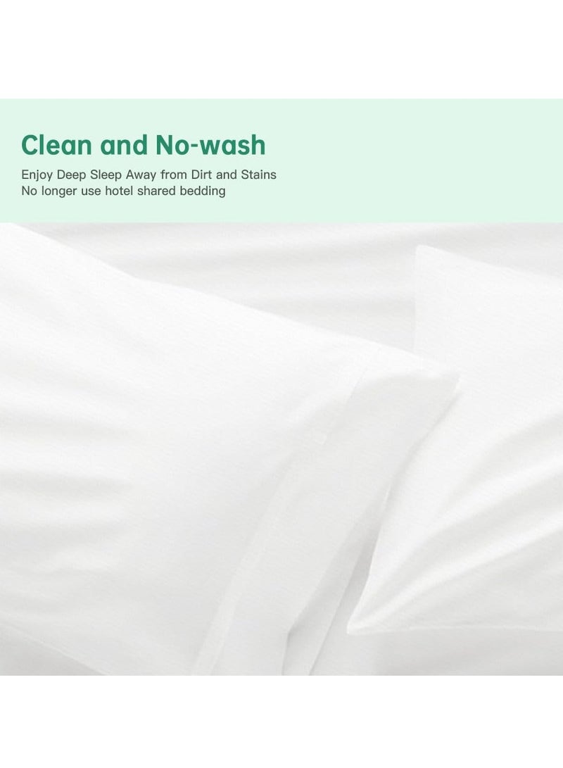 Travel-Friendly Disposable Hotel Bedding Set: Includes 1 Quilt Cover, 1 Sheet, and 2 Pillowcases - Comfortable, Hygienic, and Easy to Carry (Pack of 2)  - Image 4
