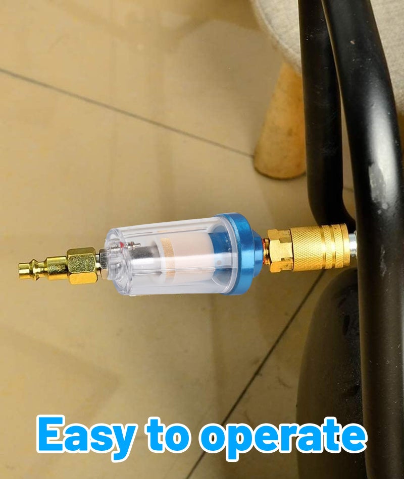 RupeeRise Air Spray Gun Oil Water Separator Filter, High Efficiency Air Compressor water Filter for Paint Spray, 1/4 Inch Thread, 1 Pack for Professional Painters and Automotive Technicians - Image 5