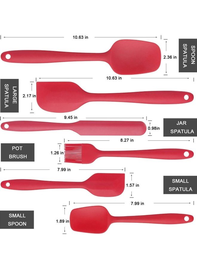 NIBEMINENT 6-Piece Cooking Utensils Set Red One Size - Image 2