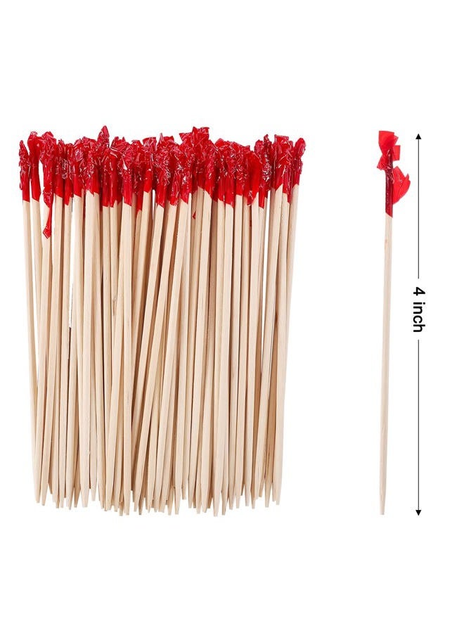 RENYIH 4 Inch Wood Frill Picks Toothpicks,Club Frill Toothpicks,Sandwiches Picks,Cocktail Party Toothpicks for Fruit,Appetizers,Club Sandwiches,Parties. (1200 Pcs) - Image 2