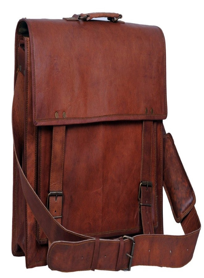 RSN 15 Inch Real Leather Big Pocket Hunter Laptop Messenger Shoulder Bag For Men & Women - Image 2