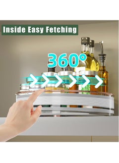 Excefore Lazy Susan Organizer, 360 Degree Lazy Susan Turntable for Cabinet, Rotating Lazy Susan Spice Rack, with Non-Slip Base, for Kitchen, Pantry, Cabinet, Cupboard, Cosmetics  - Image 4