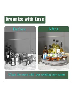 Excefore Lazy Susan Organizer, 360 Degree Lazy Susan Turntable for Cabinet, Rotating Lazy Susan Spice Rack, with Non-Slip Base, for Kitchen, Pantry, Cabinet, Cupboard, Cosmetics  - Image 2