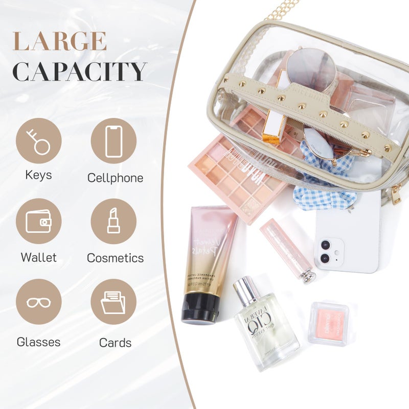 Missnine Clear Bag for Stadium Events Small Clear Crossbody Purse for Women PVC Stadium Approved for Concert Sports Festivals - Image 3