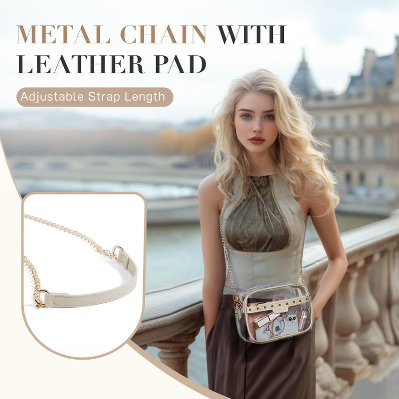 Missnine Clear Bag for Stadium Events Small Clear Crossbody Purse for Women PVC Stadium Approved for Concert Sports Festivals - Image 2