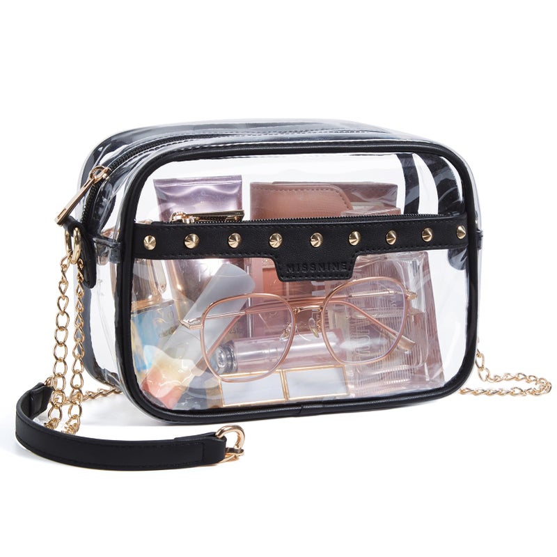Missnine Clear Bag for Stadium Events Small Clear Crossbody Purse for Women PVC Stadium Approved for Concert Sports Festivals - Image 1