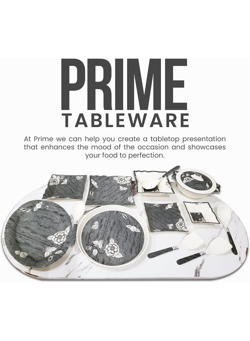 برايم ميلامين  طقم عشاء من الميلامين مكون من 47 قطعة لتقديم 8 اشخاص من برايم، طقم عشاء عالي الجودة وغير قابل للكسر، امن للاستخدام في الميكروويف وغسالة الصحون، طقم اطباق ميلامين - Image 5