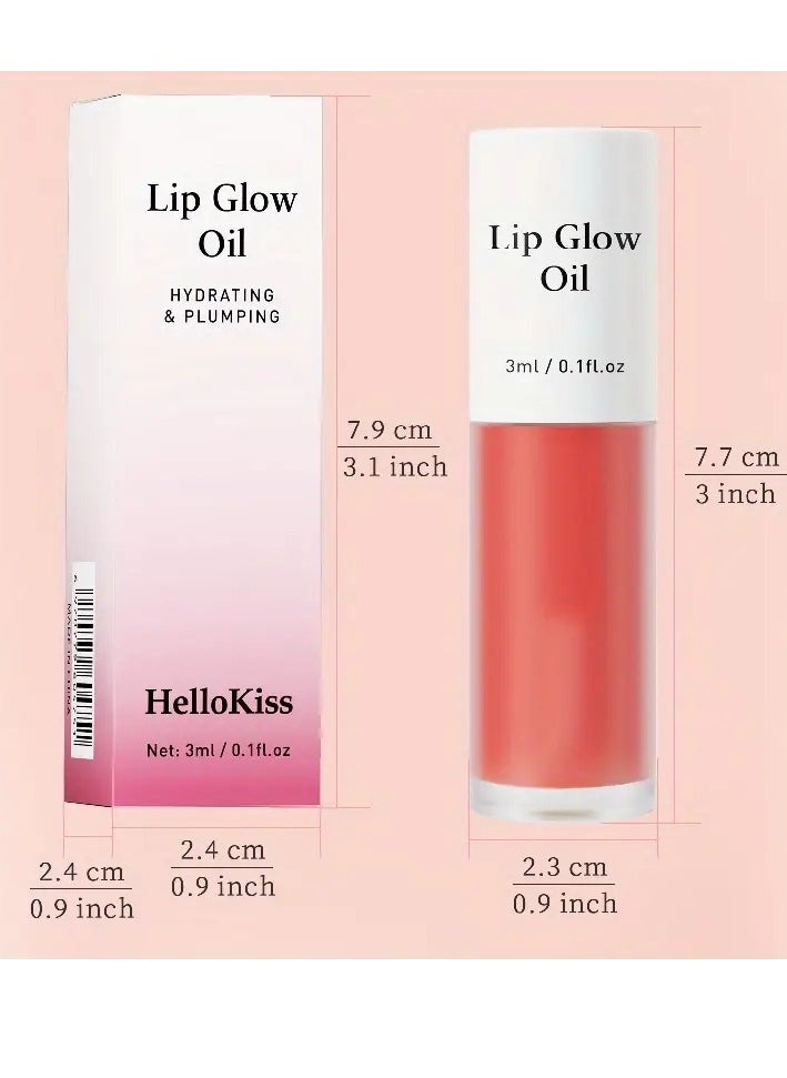 HelloKiss - زيت توهج الشفاه مع العسل، زيت ترطيب الشفاه، ملمع الشفاه المرطب الملون، غير لاصق، طويل الأمد، ملمع الشفاه اللامع، بلسم تكبير الشفاه، زيت ترطيب الشفاه 05 - Image 1