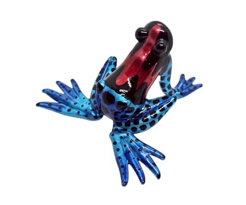 ChangThai Design Tiny 2¼" Black Red Blue Spotted Frog Figurine - Miniature Hand Blown Painted Glass Poison Frogs Amphibian Animals Colorful Small Crystal Decorative Collectible Figures Décor Gifts - Image 5