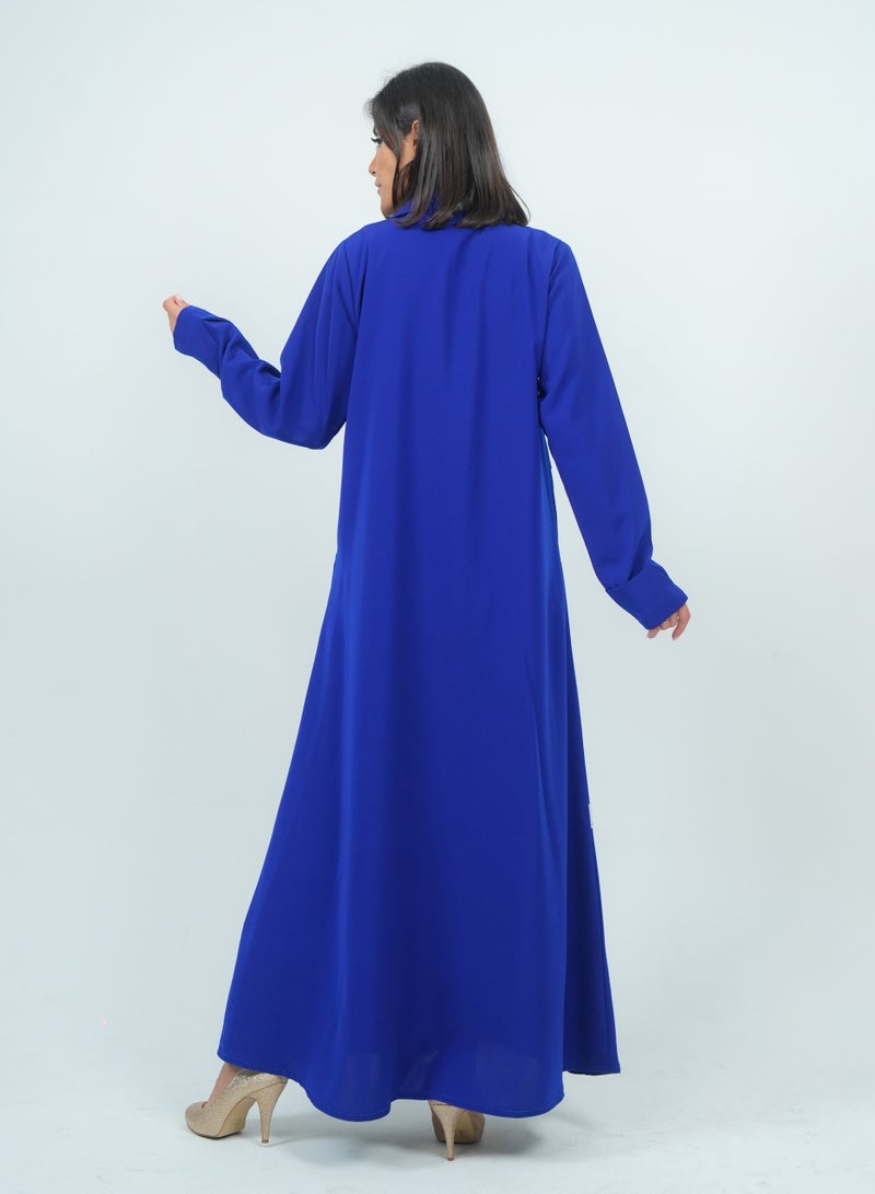 Rosette Abaya Elegant Blazer Style Abaya with Fantasy Embroidery Design - Image 4