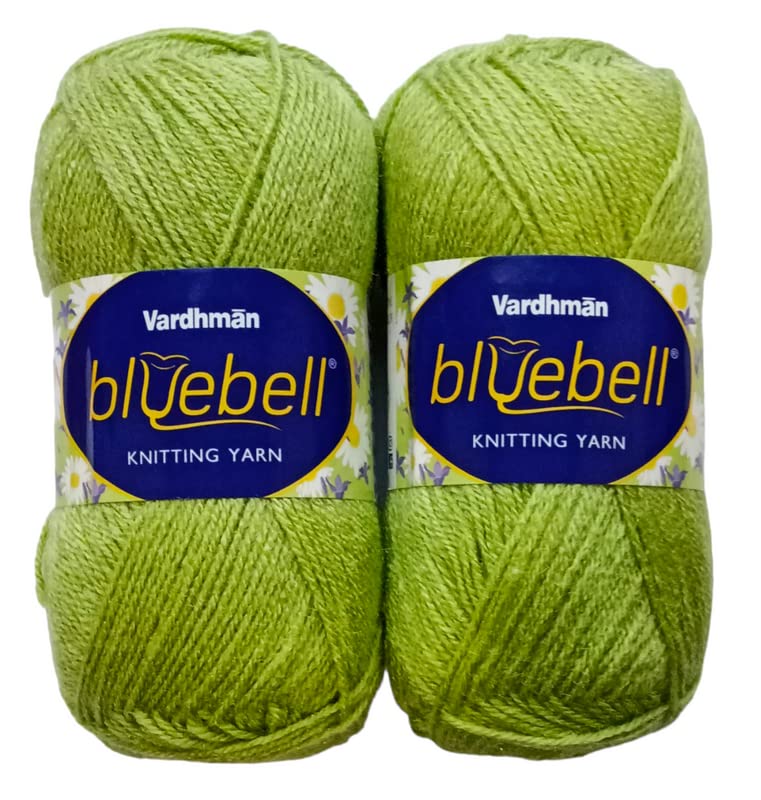 KYSS Vardhman Bluebell 300 GM 1 Ball 100 GM Each Wool Ball Hand Knitting WoolArt Craft Soft Fingering Crochet Hook Yarn Needle Acrylic Knitting Yarn Thread Dyed Shade No58 - Image 1