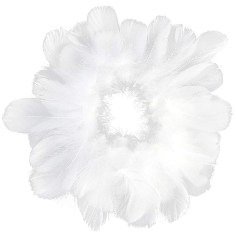obmwang 100 Pieces 35 Inch Natural Goose Feathers for DIY Craft Wedding Party Home Decorations White