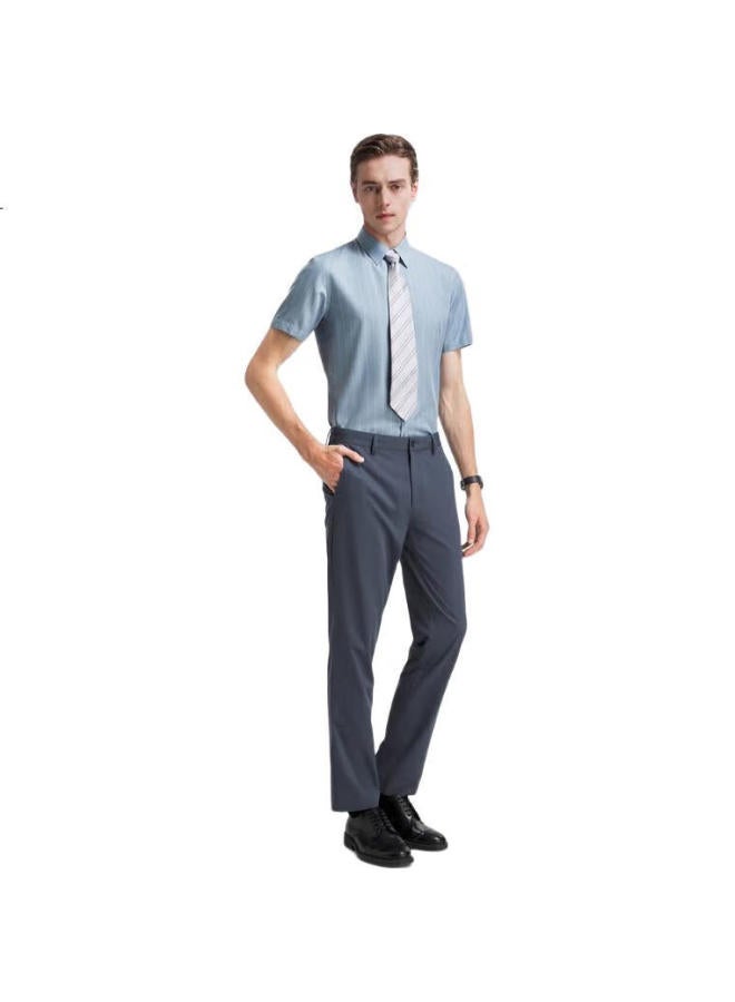 Youngor Men'S Shirt Summer Youth Men'S Business Casual High-End Short Sleeve Shirt Blue Stripe 39 - Image 3