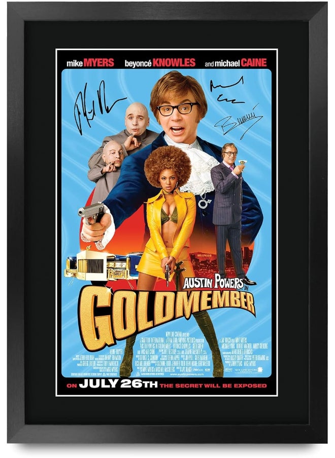 HWC Trading HWC Trading Goldmember Austin Powers 3 Mike Myers 16 x 12 inch Framed Gifts Printed Poster Signed Autograph Picture for Movie Memorabilia Fans - 16" x 12" Framed  - Image 1