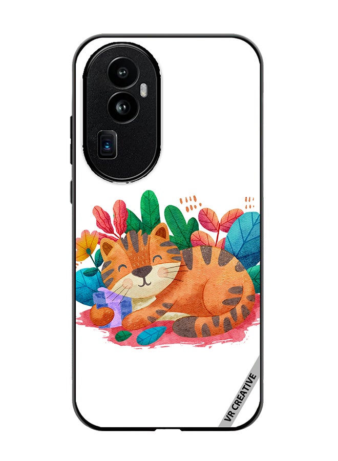 VR CREATIVE Protective Case Cover For Oppo Reno 10 Pro Plus Sleepy Cat Design Multicolour - Image 1