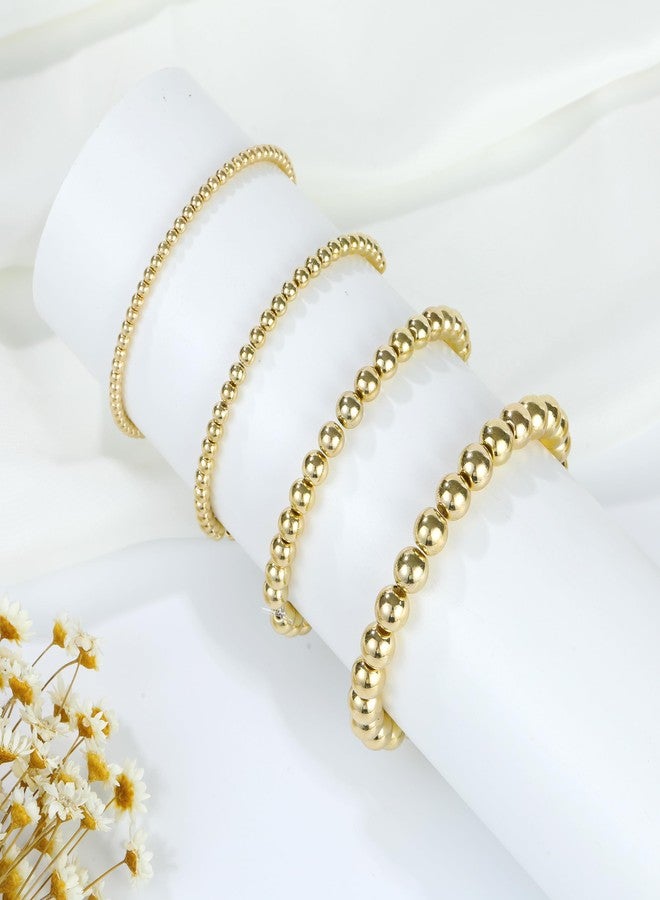 Monigte 1100 Pcs Gold Beads Smooth Round Beads 3/4/6/8mm Gold Spacer Loose Ball Bead Kits Gold Filled Beads for Bracelet Jewelry Making - Image 4