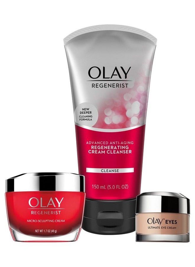 Olay - Face Wash By Antiaging Skincare Kit With Regenerist Cleanser Moisturizer & Eye Cream - Image 1