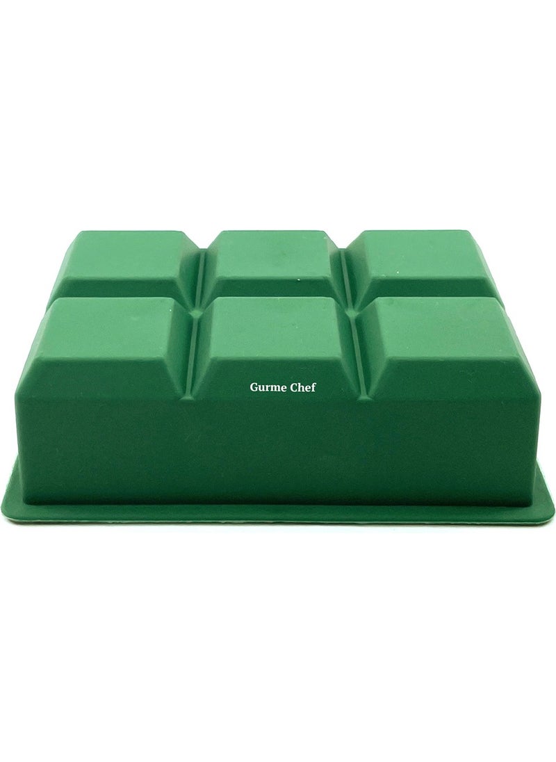 Gurme Chef - Silicone Extra Large Size 6-Piece Ice Mold Green 2 Pieces - Image 1