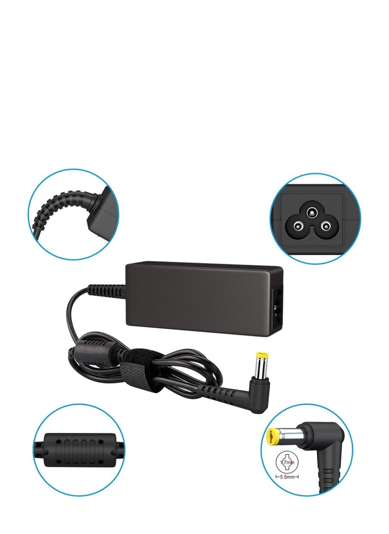 Ntech NTECH 65W Acer Laptop Charger Compatible With Acer Aspire, Power Supply 19V/3.42A For Acer Es1-511/E1/E3/E3-111/E5 And More, Yellow Connecter Tips 5.5X1.7Mm  - Image 2