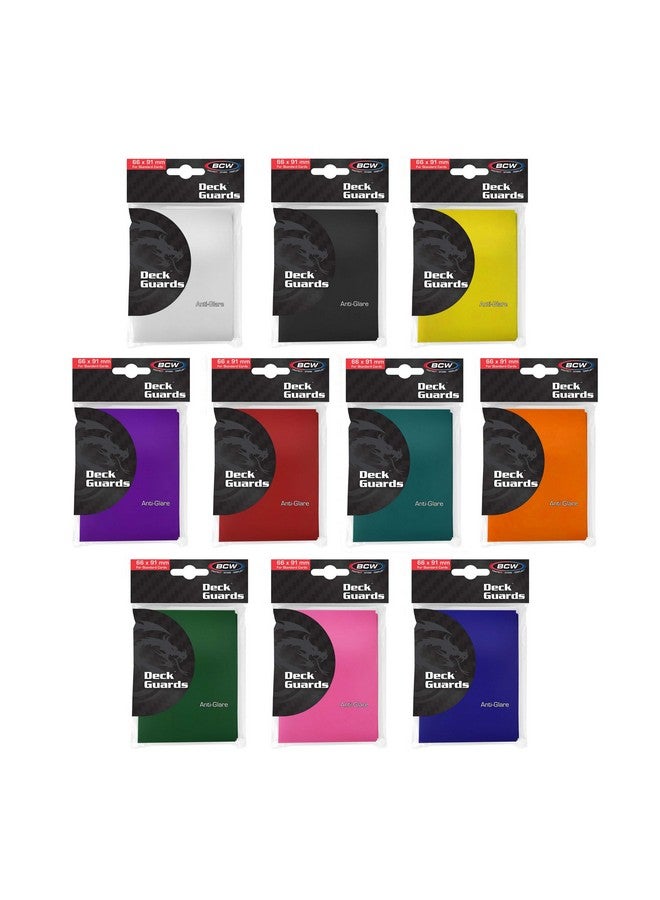 BCW 1000 Double Matte Deck Guard Card Sleeves | Assorted Mix for MTG, Pokemon, L5R, Dragon Ball | Top Loaders for Cards |10 Vibrant Colors | Premium Protection Trading Card Sleeve - Image 1