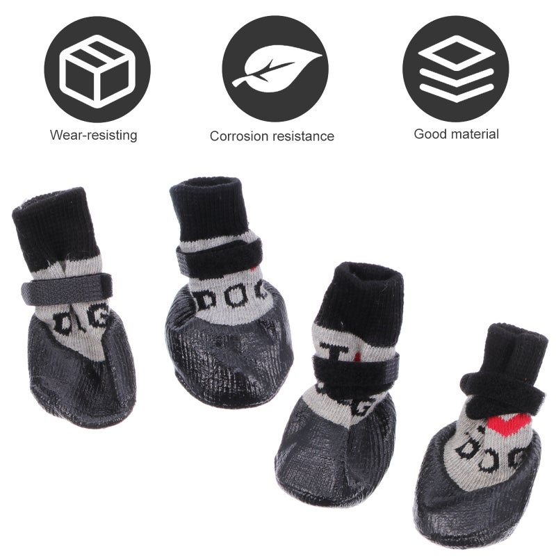 4Pcs Wool Dog Shoes Socks Anti-Skid Boot Foot Wear Pet Supplies - Image 5