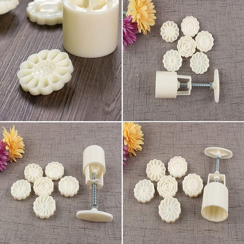 Cookie Press Machine with 6 Fun Stamps Patterns: Versatile Mold for Different Ingredients, Create Amazing Presentations for Your Guests, Safe Choice for Your Kids, Now in Al-Israa (White) - Image 1