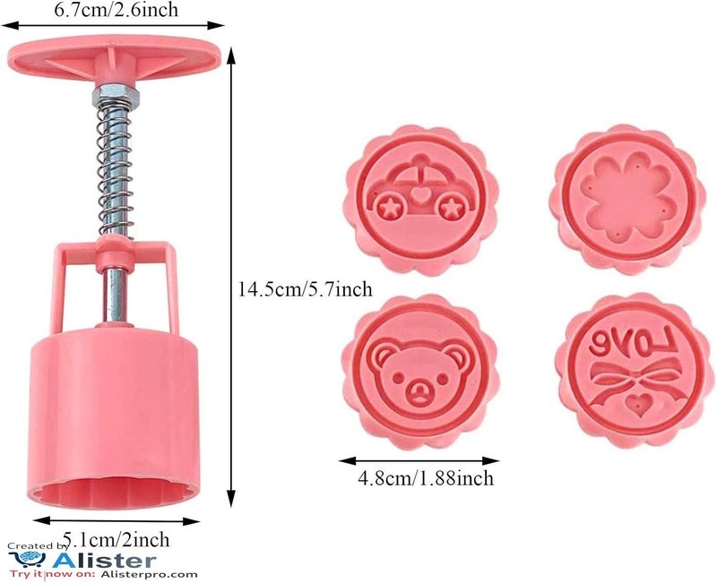 Cookie Press Machine with 6 Fun Stamps Patterns: Versatile Mold for Different Ingredients, Create Amazing Presentations for Your Guests, Safe Choice for Your Kids, Now in Al-Israa (White) - Image 2