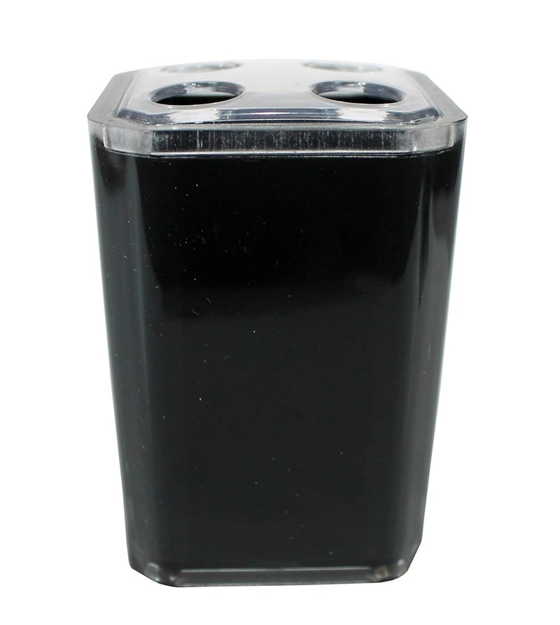 KLEO Soap Dispenser, Toothbrush Holder, Utility and Soap Dish Bathroom Accessory Set (Black) - Set of 4 - Image 4