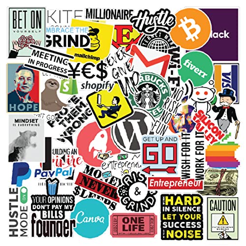 CodersParadise 58 Motivational Stickers for Entrepreneurs | Waterproof Inspirational Quote Vinyl Stickers for Laptop, Journal, Diary, Bottles – Self-Adhesive 7.6 cm - Image 1