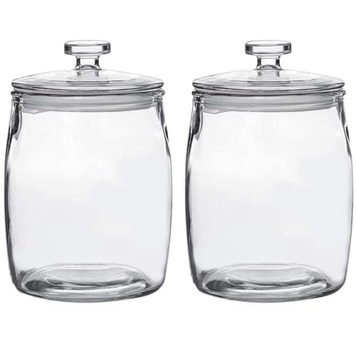 Ritayedet Half Gallon Glass Jars with Lid, Wide Mouth Cookie Jars Set of 2, Apothecary Jar for Candy, Glass Canisters for Kitchen Storage and Laundry Organization - Image 1