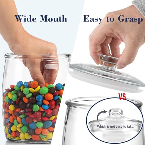 Ritayedet Half Gallon Glass Jars with Lid, Wide Mouth Cookie Jars Set of 2, Apothecary Jar for Candy, Glass Canisters for Kitchen Storage and Laundry Organization - Image 3