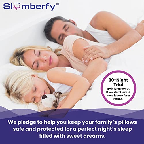 Slumberfy Queen Size Waterproof Bamboo Pillow Protector by Slumberfy - Premium Pillow Cases with Allergy Protection - Natural & Breathable Jacquard Pillow Covers 20x30 in - Pack of 2 Pillow Covers - Image 4