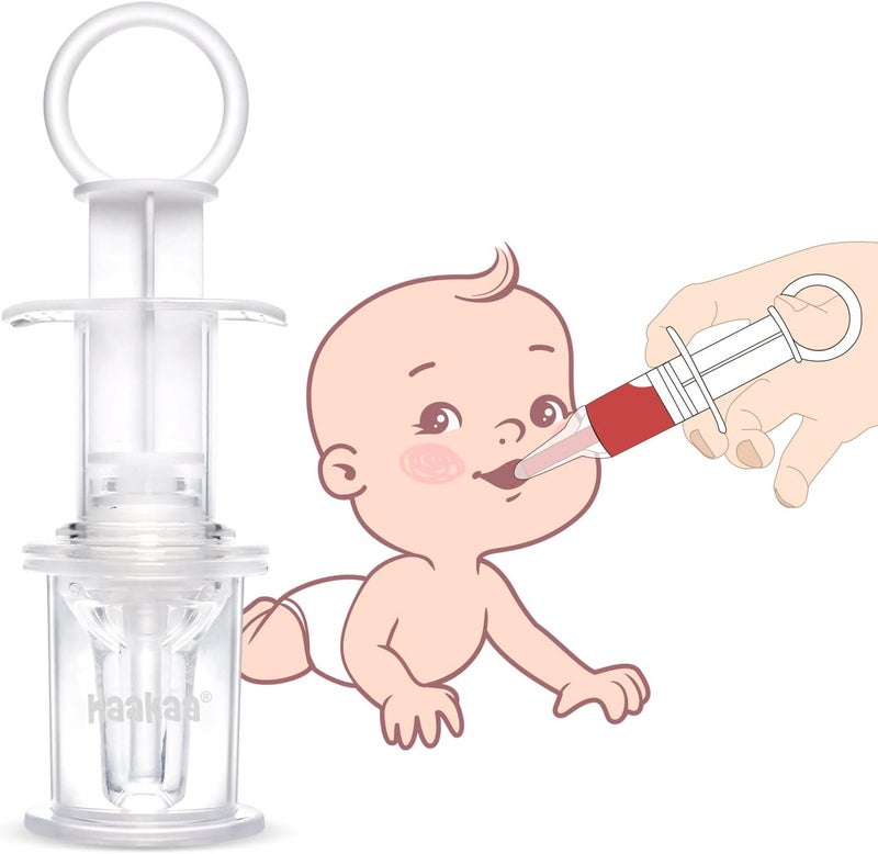 haakaa Baby Oral Feeding Syringe, Pacifier Liquid Medicine Dispenser with Oral Syringe, Infant Baby Oral Syringe & Dispenser, Newborn Baby Syringe Feeder, 1 Count (Pack of 1) - Image 1