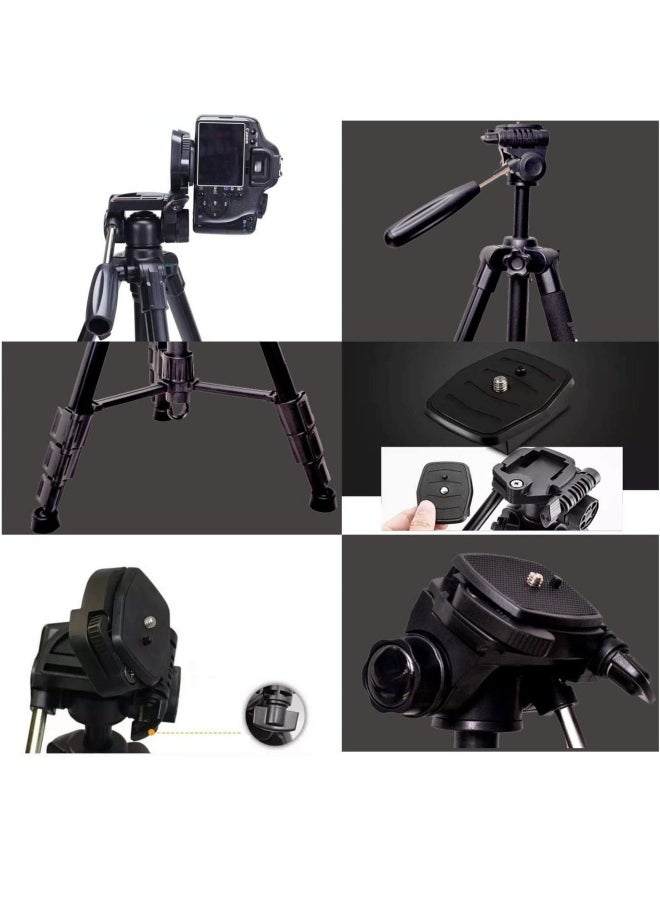 DUSALA Professional Aluminium Tripod Monopod for All DSLR Cameras Lightweight Tripod Stand 360 degree 3 way Head Travel Phone Stand Aluminum (KP-2264)  - Image 5