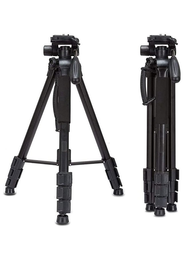 DUSALA Professional Aluminium Tripod Monopod for All DSLR Cameras Lightweight Tripod Stand 360 degree 3 way Head Travel Phone Stand Aluminum (KP-2264)  - Image 1