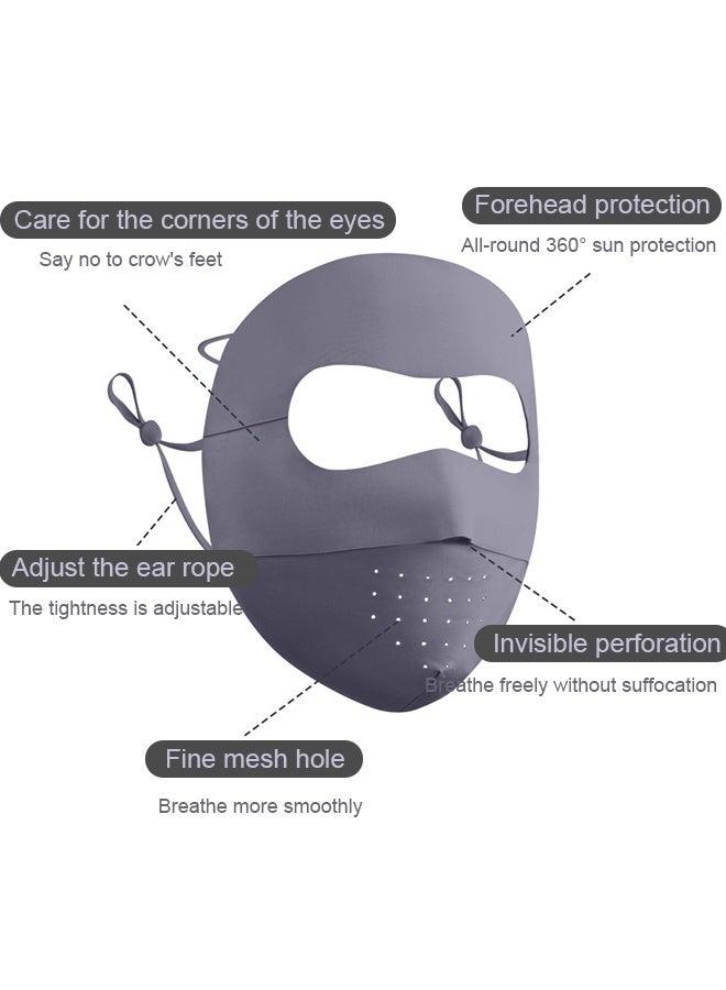 Generic 2Pcs Breathable UV Face Cover UPF 50+ Women Summer Face Covering Eye Protection Sunscreen Mask Sports Face Cover - Image 4