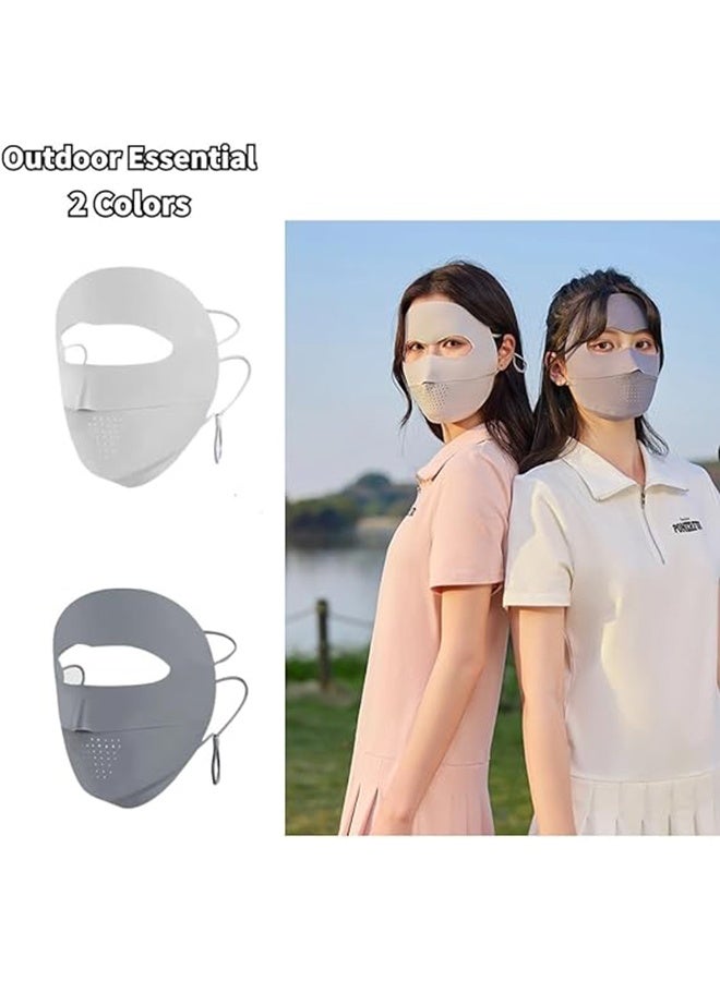 Generic 2Pcs Breathable UV Face Cover UPF 50+ Women Summer Face Covering Eye Protection Sunscreen Mask Sports Face Cover - Image 5