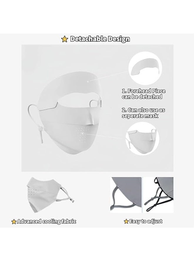 Generic 2Pcs Breathable UV Face Cover UPF 50+ Women Summer Face Covering Eye Protection Sunscreen Mask Sports Face Cover - Image 2