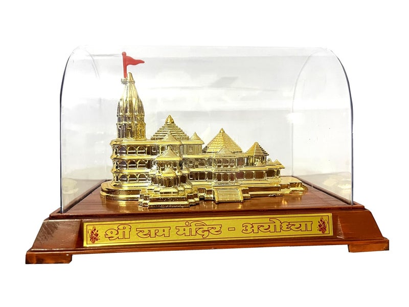 Awadh 725 Inch Large Ram Mandir Ayodhya Model Acrylic Covered with Plastic Base Authentic Design Ideal for Home Temple Home Decor Gifts Pack of 1 - Image 1