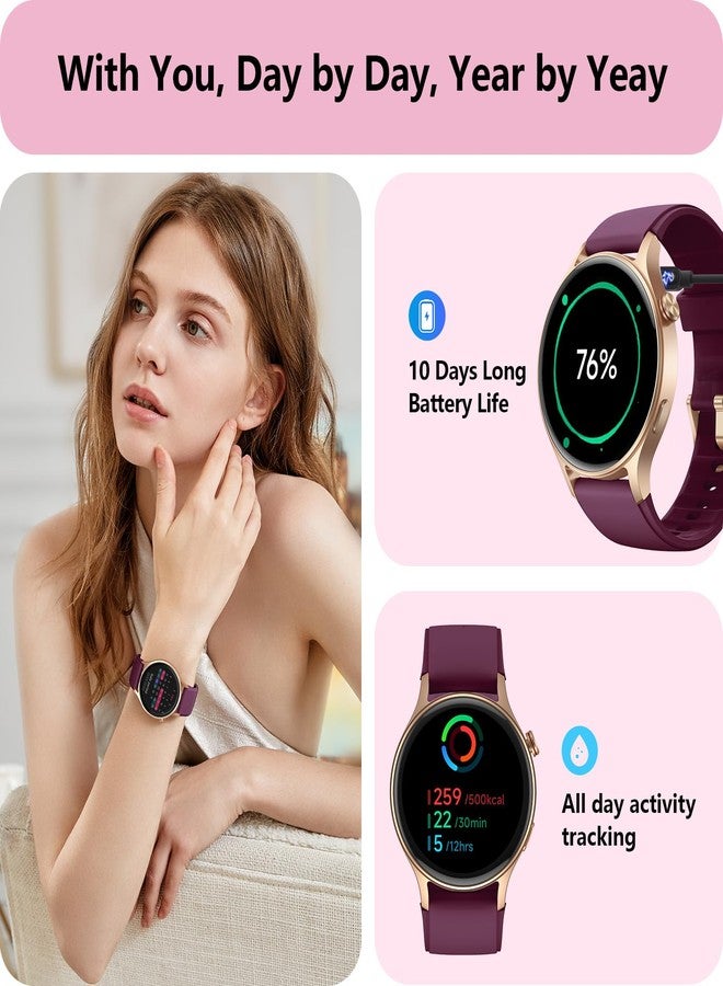 aeac Smart Watch for Women, AMOLED Ultra-Clear Screen Activity Trackers with Heart Rate/Sleep/SpO2 Monitor, Smartwatch for iPhone/Samsung/Android, 110+ Sport Modes Waterproof - Image 3