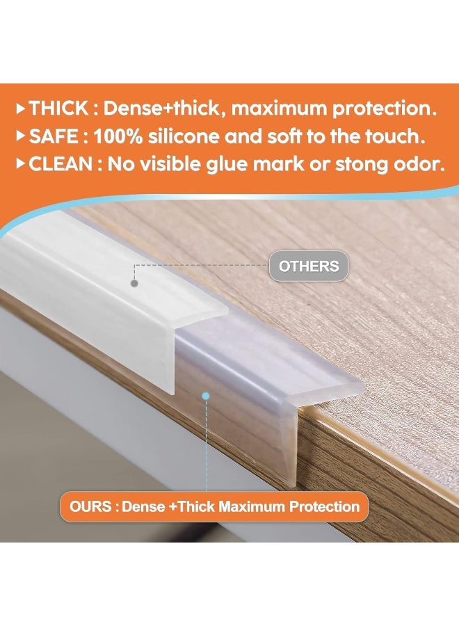 Loiion Baby Proofing, Edge Protector 100% Silicone, Soft Corner Protectors for Kids, Pre-Tape Adhesive Edge Guard for Kids Safety, Child Drawer Furniture Cabinet Bumper (9.84ft 0.6x0.6in(Width)) - Image 4